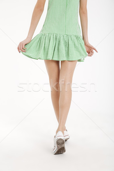 Vista posterior mitad cuerpo retrato joven vestido Foto stock © deandrobot