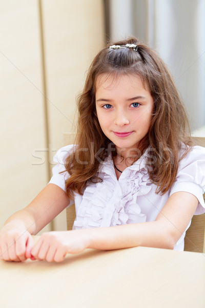 Beautiful schoolgirl ready for class Stock photo © deandrobot