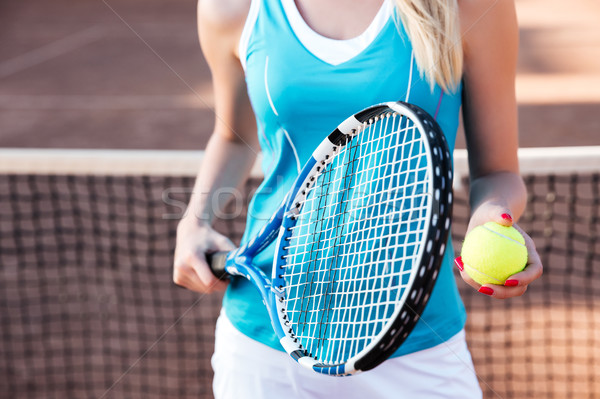 Cropped woman tennis player Stock photo © deandrobot