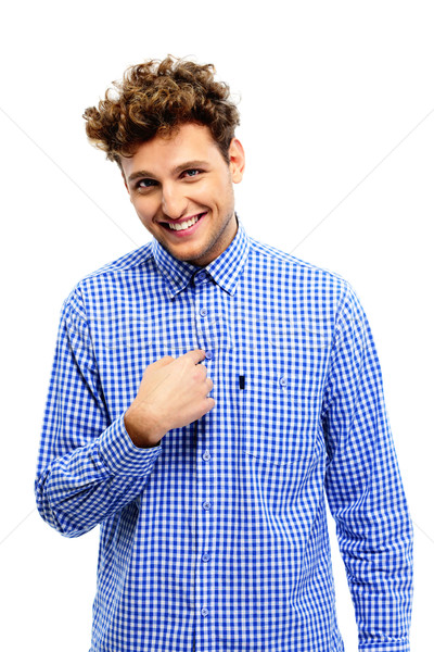 Ritratto sorridere uomo bianco capelli salute Foto d'archivio © deandrobot