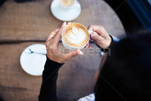 女性 手 カップ コーヒー クローズアップ ストックフォト © deandrobot