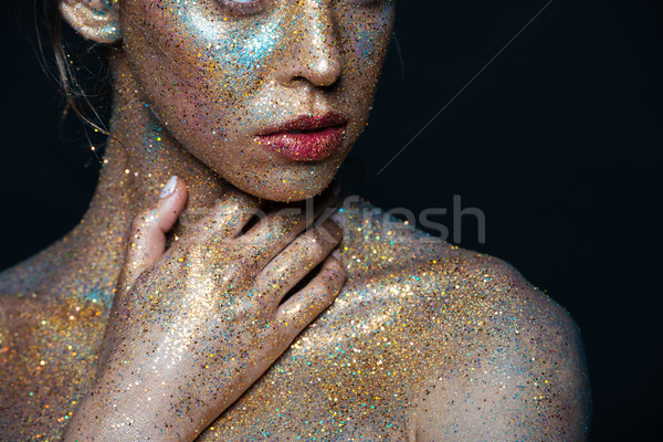 Atraente mulher jovem brilhante brilhante make-up Foto stock © deandrobot