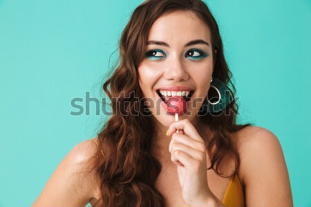 Stock photo: Portrait of a smiling brown haired woman