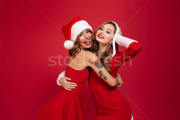 Retrato dois feliz bastante meninas natal Foto stock © deandrobot