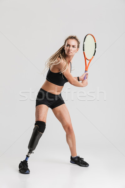 Gorgeous young disabled sportswoman Stock photo © deandrobot