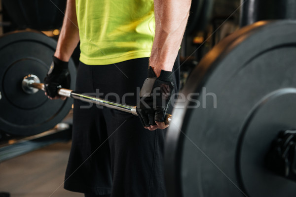 Imagen pesado barra con pesas gimnasio Foto stock © deandrobot