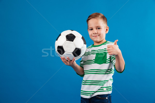 Stok fotoğraf: Portre · mutlu · çocuk · futbol · topu