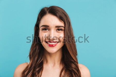 Portrait heureux belle fille composent souriant [[stock_photo]] © deandrobot