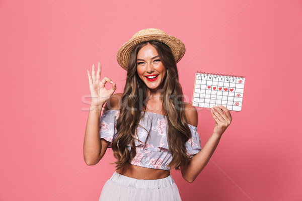 Portrait of a happyyoung girl in summer clothes Stock photo © deandrobot