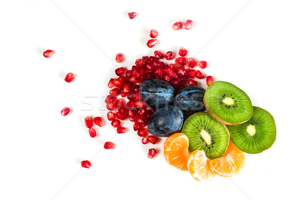 Variety of a fresh juicy fruits and citruses Stock photo © deandrobot