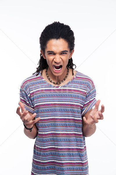 Afro amerikai férfi portré mérges sikít Stock fotó © deandrobot