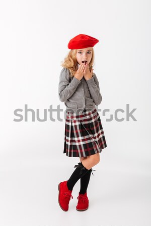 Portrait peu écolière uniforme [[stock_photo]] © deandrobot