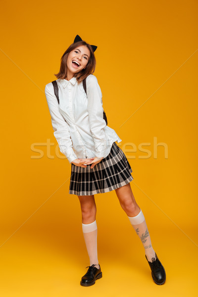 Сток-фото: портрет · улыбаясь · школьница · равномерный