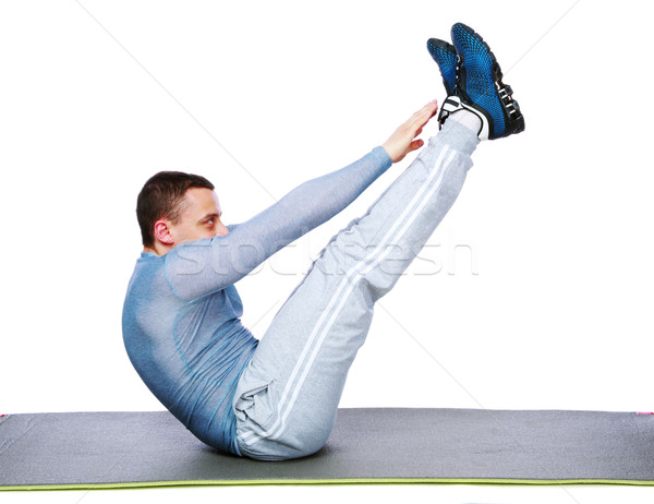 Allenamento fitness bianco uomo Foto d'archivio © deandrobot