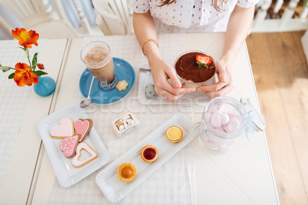 Top view dessert dolci cookies tavola Foto d'archivio © deandrobot