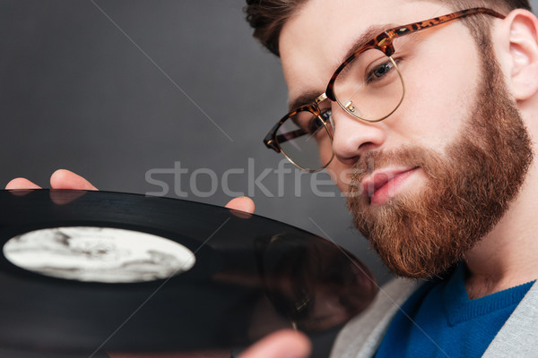 Stock photo: Close up man with vynil