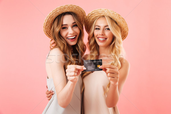 Portrait of two smiling young women Stock photo © deandrobot