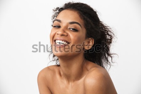 Zdjęcia stock: śmiechem · afro · amerykański · kobieta · piękna