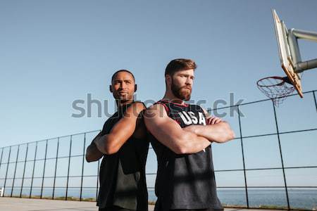 Foto stock: Jóvenes · afro · americano · boxeo · muelle