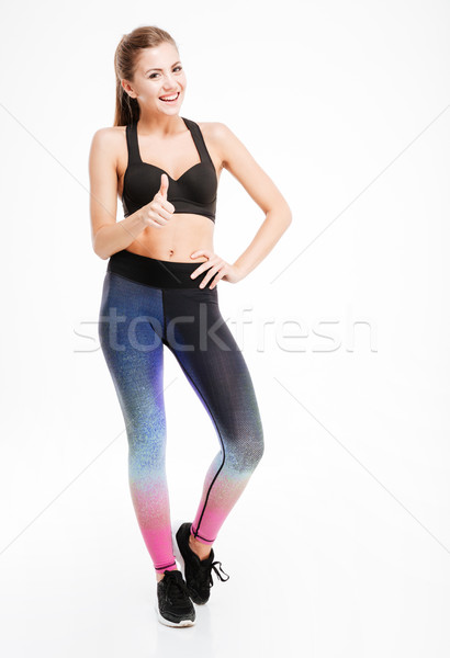 Glücklich schönen jungen Sportlerin Trainingsanzug Stock foto © deandrobot
