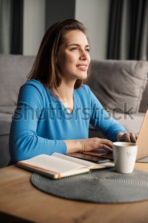 Stock foto: Heiter · bärtigen · junger · Mann · Essen · Frühstück · home