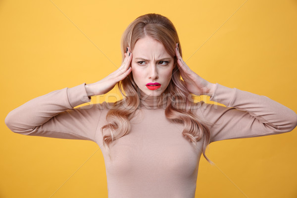 Stockfoto: Verward · triest · jonge · blond · dame · heldere