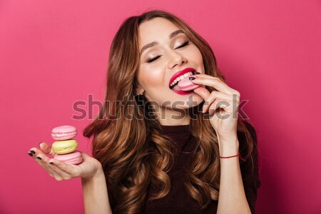 Sensual satisfecho mujer rubia vestido mirando Foto stock © deandrobot