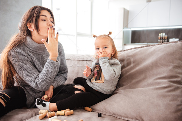 Grappig moeder cute familie kind Stockfoto © deandrobot