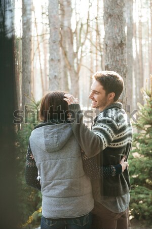 pretty couple near forest Stock photo © deandrobot