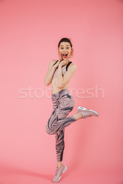 Imagen sorprendido feliz tocar Foto stock © deandrobot