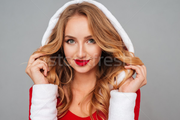 Portrait heureux jeune femme costume [[stock_photo]] © deandrobot