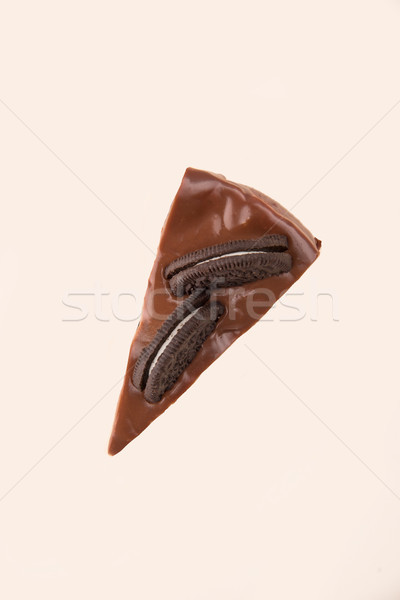 Top view of chocolate piece of cake Stock photo © deandrobot