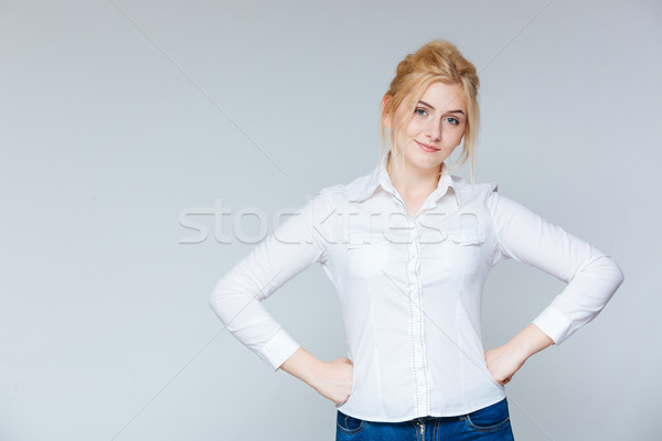 Retrato belo mulher jovem branco camisas negócio Foto stock © deandrobot