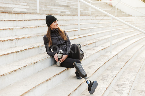 Photo heureux handicapés femme noir [[stock_photo]] © deandrobot