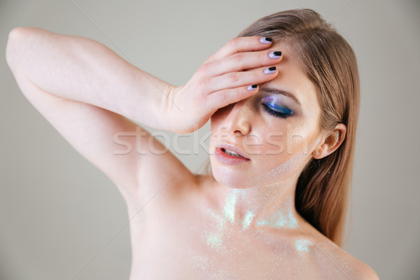 Vrouw perfect huid schoonheid portret poseren Stockfoto © deandrobot
