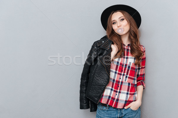 Stock foto: Jungen · stylish · Mädchen · tragen · Shirt