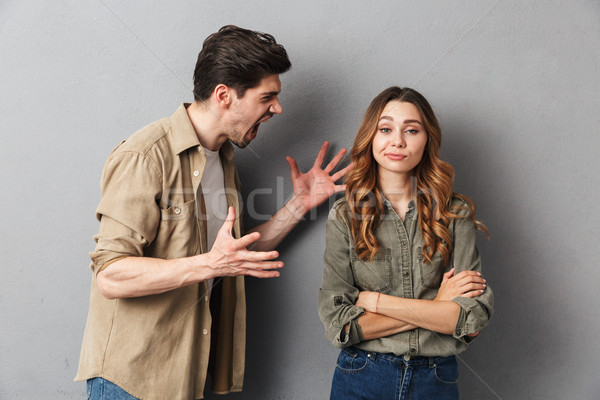 Malheureux argument homme petite amie [[stock_photo]] © deandrobot