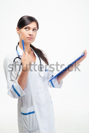 Medycznych lekarza kobieta stetoskop szczęśliwy stałego Zdjęcia stock © deandrobot