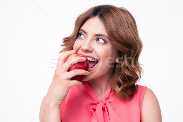 Сток-фото: женщину · еды · яблоко · изолированный · белый