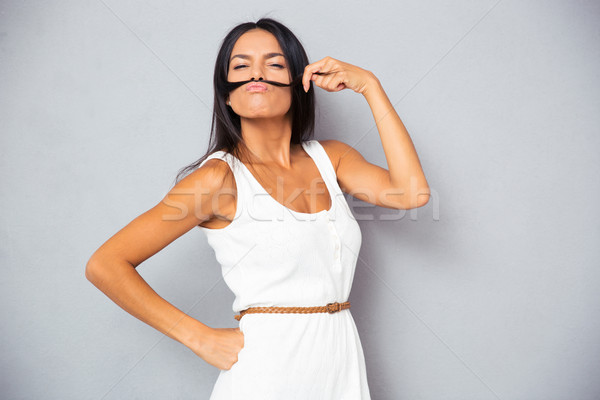 Schnurrbart Haar grau Frau Stock foto © deandrobot