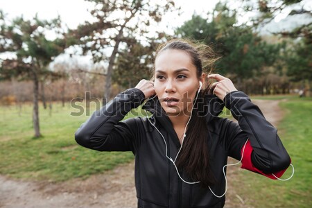 Foto stock: Belo · senhora · corredor · quente · roupa · olhando