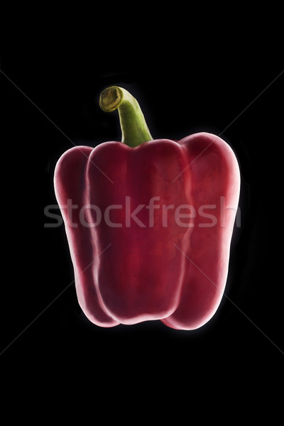 Red bell pepper over black Stock photo © deandrobot