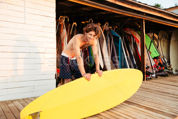 Stockfoto: Professionele · jonge · surfer · surfen · boord · klaar