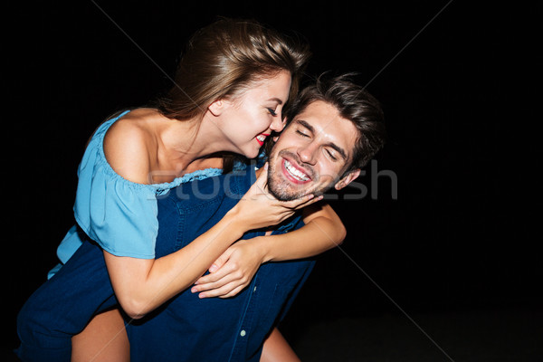 [[stock_photo]]: Jeune · homme · petite · amie · Retour · nuit