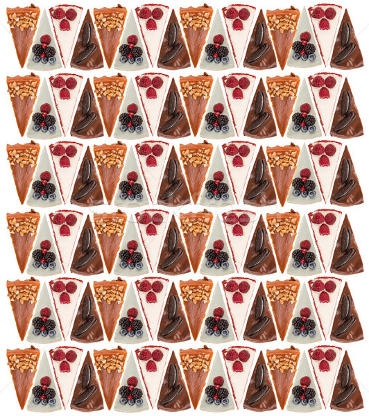 Pattern of different pies isolated over white Stock photo © deandrobot