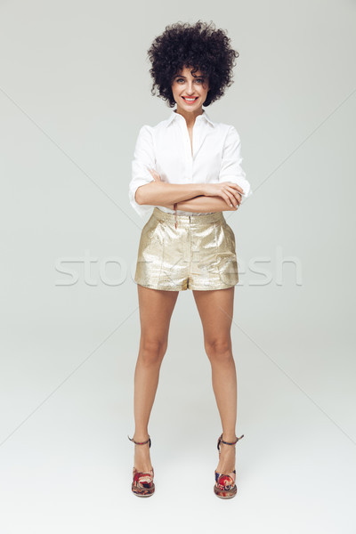 Amazing retro woman dressed in shirt Stock photo © deandrobot