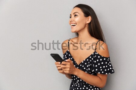 Gelukkig verwonderd jonge vrouw kant beha Stockfoto © deandrobot