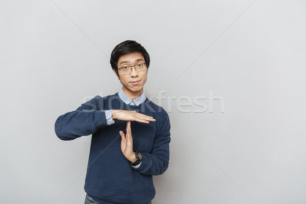 ázsiai diák üzlet arc háttér üzletember Stock fotó © deandrobot