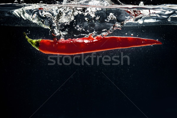 Rouge chaud piment eau isolé [[stock_photo]] © deandrobot