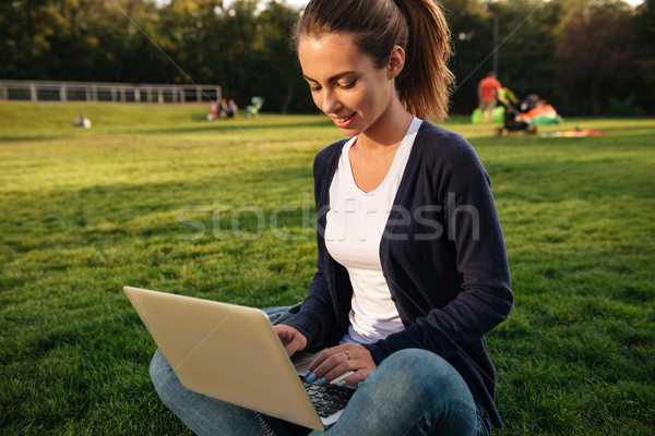 Stock photo: Portrait of a young attractive female student studying